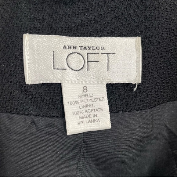 Loft Black Double Breasted Belted Hidden Button Lightweight Long Sleeve Jacket - Picture 3 of 9